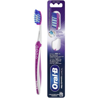 Oral-B Brosse à dents PRO-3DWHITE Clinical 38 #moyen 1 unité - Publicité Oral-B Brosse à dents PRO-3DWHITE Clinical 38 #moyen 1 unité - Publicité