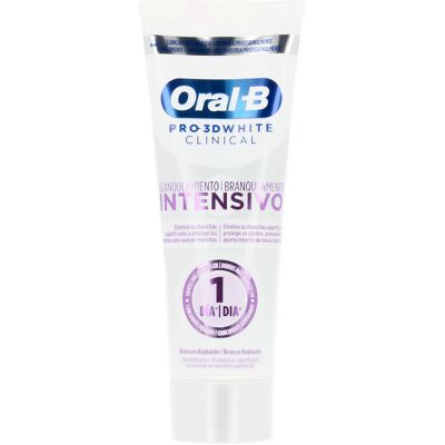 Oral-B PRO-3DWHITE Clinical Blanqueamiento Intensivo pasta dentífrica 75 ml - Publicité Oral-B PRO-3DWHITE Clinical Blanqueamiento Intensivo pasta dentífrica 75 ml - Publicité
