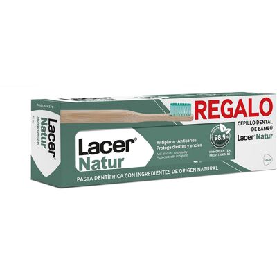 Lacer Natur Dentifrice + Brosse à dents (lot de 2) - Publicité Lacer Natur Dentifrice + Brosse à dents (lot de 2) - Publicité