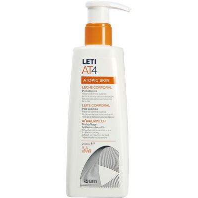 Leti at4 Lait Corporel 250ml - Hydratant pour peau sensible - Publicité Leti at4 Lait Corporel 250ml - Hydratant pour peau sensible - Publicité