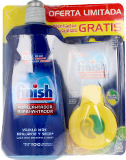 Finish abrillantador lavavajillas 500 ml + ambientador lavavajillas 2 u