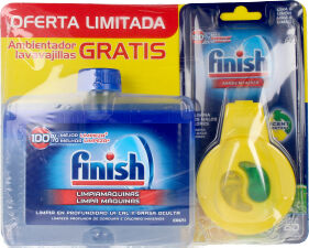 Nettoyant machine Finish 250 ml + désodorisant lave-vaisselle 2 unités