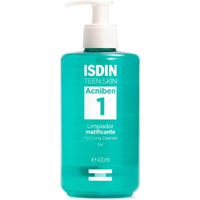 Isdin Acniben Gel Nettoyant Matifiant - 400 ml - Publicité Isdin Acniben Gel Nettoyant Matifiant - 400 ml - Publicité