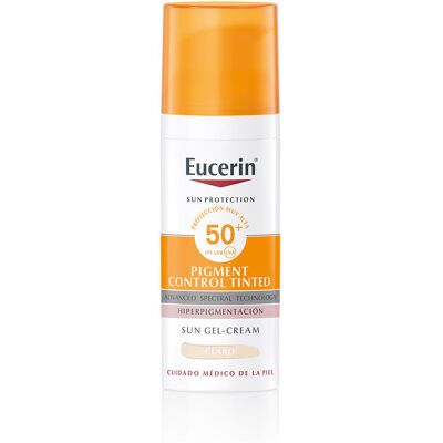 Eucerin Protection Solaire gel-crème contrôle pigmentaire couleur SPF50+ #clair - Publicité Eucerin Protection Solaire gel-crème contrôle pigmentaire couleur SPF50+ #clair - Publicité