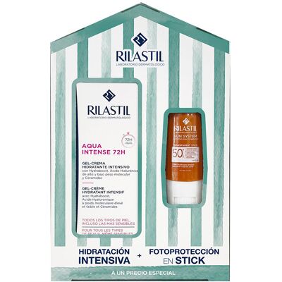 Rilastil Aqua Intense 72H + Protector Solar SPF50 Estuche 2 pz - Publicité Rilastil Aqua Intense 72H + Protector Solar SPF50 Estuche 2 pz - Publicité