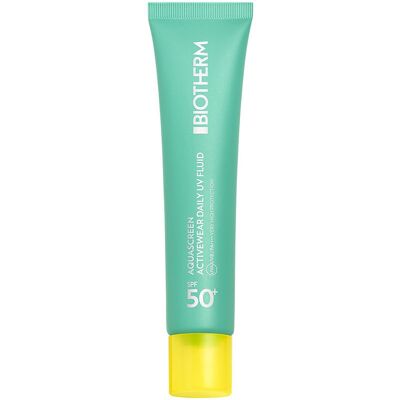 Biotherm Fluide Uv quotidien Aquascreen ACTIVE-WEAR SPF50+ 40 ml - Publicité Biotherm Fluide Uv quotidien Aquascreen ACTIVE-WEAR SPF50+ 40 ml - Publicité