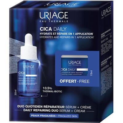 Uriage Cica Daily 30ml Sérum + 15ml Concentré de Crème - Réparation cutanée - Publicité Uriage Cica Daily 30ml Sérum + 15ml Concentré de Crème - Réparation cutanée - Publicité