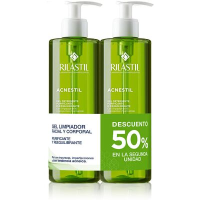 Rilastil Pack gel nettoyant purifiant Acnestil 2 x 400 ml - Publicité Rilastil Pack gel nettoyant purifiant Acnestil 2 x 400 ml - Publicité