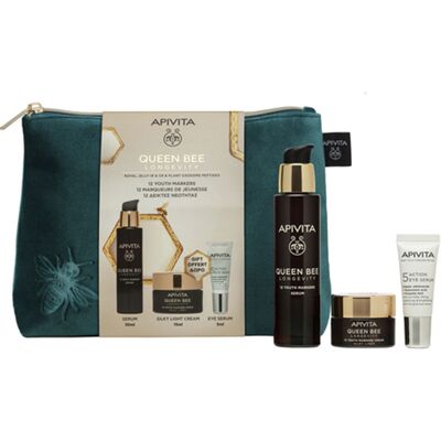 Apivita Sérum de longévité Queen Bee, coffret de 4 pièces - Publicité Apivita Sérum de longévité Queen Bee, coffret de 4 pièces - Publicité