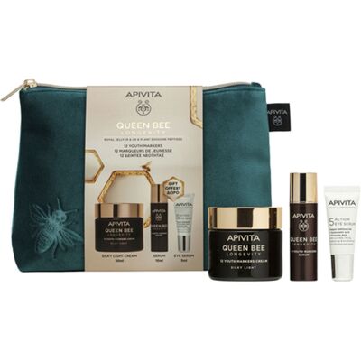 Apivita Sérum de longévité Queen Bee, coffret de 4 pièces - Publicité Apivita Sérum de longévité Queen Bee, coffret de 4 pièces - Publicité