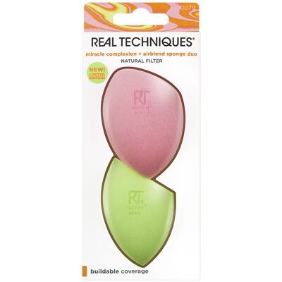 Duo d'Éponges de Maquillage Miracle Complexion + Airblend - Real Techniques - Publicité Duo d'Éponges de Maquillage Miracle Complexion + Airblend - Real Techniques - Publicité
