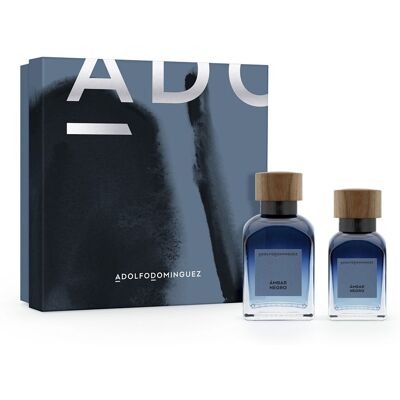 Adolfo Dominguez Boîte Ambre Noire 2 pièces - Publicité Adolfo Dominguez Boîte Ambre Noire 2 pièces - Publicité
