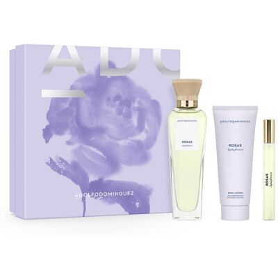 Adolfo Dominguez Eau De Rose Fraîche Coffret De 3 - Publicité Adolfo Dominguez Eau De Rose Fraîche Coffret De 3 - Publicité