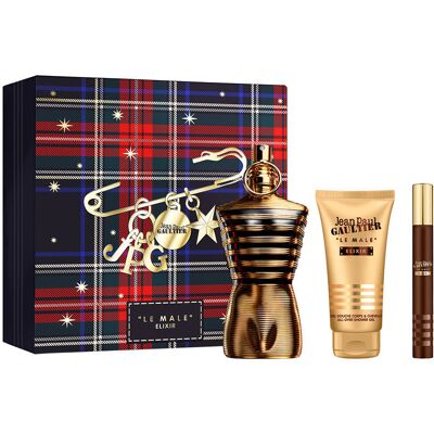 Jean Paul Gaultier Coffret de 3 parfums Le Male Elixir - Publicité Jean Paul Gaultier Coffret de 3 parfums Le Male Elixir - Publicité