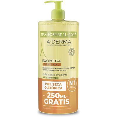 A-Derma Huile de douche émolliente Exomega Control 1000 ml - Publicité A-Derma Huile de douche émolliente Exomega Control 1000 ml - Publicité