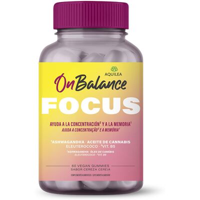Aquilea OnBalance Focus Gummies - Gestion du Stress - Concentration-Mémoire - 60 unités - Publicité Aquilea OnBalance Focus Gummies - Gestion du Stress - Concentration-Mémoire - 60 unités - Publicité