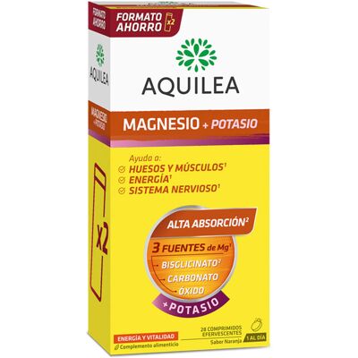 Aquilea Comprimés effervescents de MAGNÉSIUM+POTASSIUM 28 unités - Publicité Aquilea Comprimés effervescents de MAGNÉSIUM+POTASSIUM 28 unités - Publicité