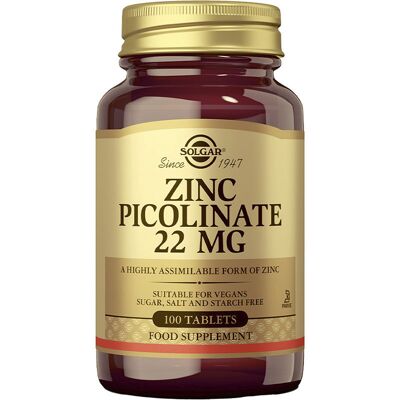 Solgar Picolinato Zinc 22mg. comprimidos 100 u - Publicité Solgar Picolinato Zinc 22mg. comprimidos 100 u - Publicité