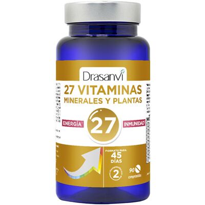 Drasanvi 27 comprimés de vitamines et minéraux pour l’énergie et l’immunité, 90 unités - Publicité Drasanvi 27 comprimés de vitamines et minéraux pour l’énergie et l’immunité, 90 unités - Publicité