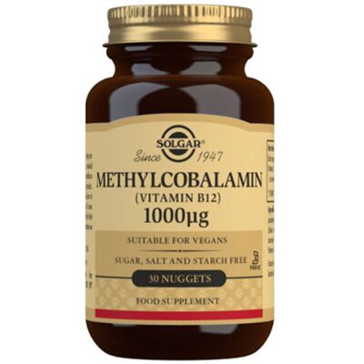 Solgar Vitamine B12 Méthylcobalamine 1000μg Comprimés à Mâcher - Supplément de B12 - Publicité Solgar Vitamine B12 Méthylcobalamine 1000μg Comprimés à Mâcher - Supplément de B12 - Publicité
