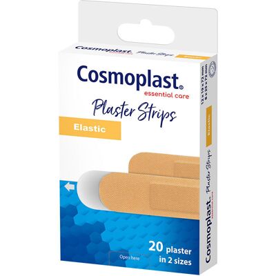 Pansements élastiques à fermeture rapide Cosmoplast 20 unités - Publicité Pansements élastiques à fermeture rapide Cosmoplast 20 unités - Publicité