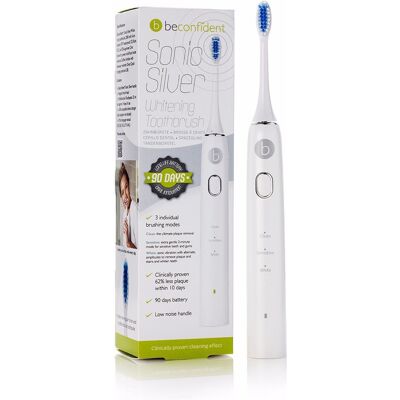 Beconfident Sonic Silver electric whitening toothbrush #white/silver - Publicité Beconfident Sonic Silver electric whitening toothbrush #white/silver - Publicité
