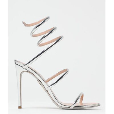 RENE CAOVILLA Sandales à Talons Femme couleur Argent 38½ - Publicité RENE CAOVILLA Sandales à Talons Femme couleur Argent 38½ - Publicité