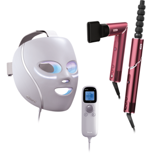 Pack Masque LED CryoGlow Lilas et Styler & Sèche-Cheveux FlexStyle Cerise Noire Noir FW312EUPL par SharkNinja
