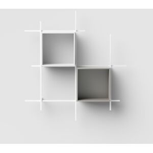 PEZZANI Bibliothèque murale LIBRA acier 2 boites coloris blanc mat gris tourterelle - Publicité PEZZANI Bibliothèque murale LIBRA acier 2 boites coloris blanc mat gris tourterelle - Publicité