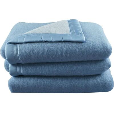 TOISON D'OR Couverture 100% laine Woolmark 500g Volta Myosotis/Ciel 220 x 240 cm - Publicité TOISON D'OR Couverture 100% laine Woolmark 500g Volta Myosotis/Ciel 220 x 240 cm - Publicité