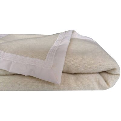 OURSON Couverture laine Woolmark Champagny Ecru 220 x 240 cm - Publicité OURSON Couverture laine Woolmark Champagny Ecru 220 x 240 cm - Publicité