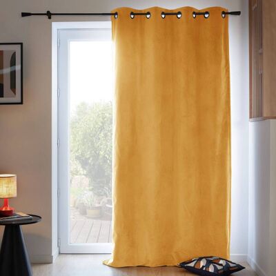 MOONDREAM Rideau velours 3 en 1 phonique thermique occultant Venise Ocre - Publicité MOONDREAM Rideau velours 3 en 1 phonique thermique occultant Venise Ocre - Publicité
