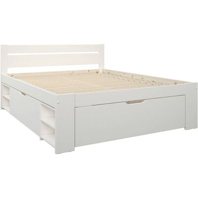CAMIF Lit rangement bois massif Tara Blanc 140 x 190 cm - Publicité CAMIF Lit rangement bois massif Tara Blanc 140 x 190 cm - Publicité