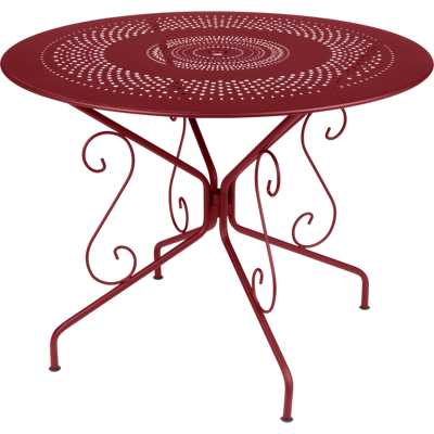 FERMOB Table Ronde Ø96 cm Montmartre en Acier Piment - Publicité FERMOB Table Ronde Ø96 cm Montmartre en Acier Piment - Publicité