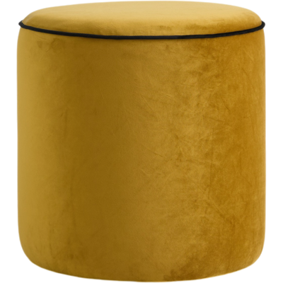 CAMIF Pouf rond tissu velours Léo Jaune Mordoré - Publicité CAMIF Pouf rond tissu velours Léo Jaune Mordoré - Publicité