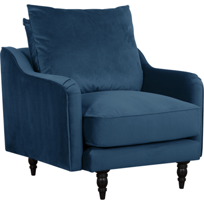 CAMIF Fauteuil velours Olie Bleu - Publicité CAMIF Fauteuil velours Olie Bleu - Publicité