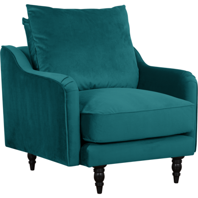 CAMIF Fauteuil velours Olie Bleu paon - Publicité CAMIF Fauteuil velours Olie Bleu paon - Publicité