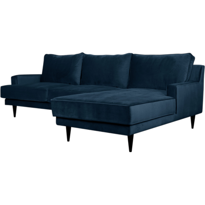 CAMIF Canapé d'angle tissu velours Oscar Bleu - Publicité CAMIF Canapé d'angle tissu velours Oscar Bleu - Publicité