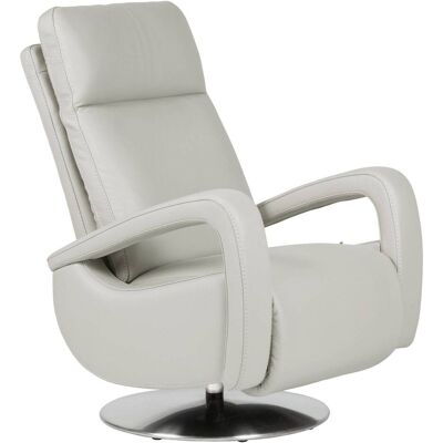 CAMIF Fauteuil relax cuir Buxy Gris Clair - Publicité CAMIF Fauteuil relax cuir Buxy Gris Clair - Publicité