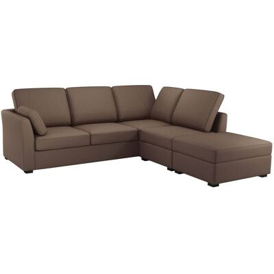 CAMIF Canapé d'angle réversible tissu coton déhoussable Marbella Taupe - Publicité CAMIF Canapé d'angle réversible tissu coton déhoussable Marbella Taupe - Publicité