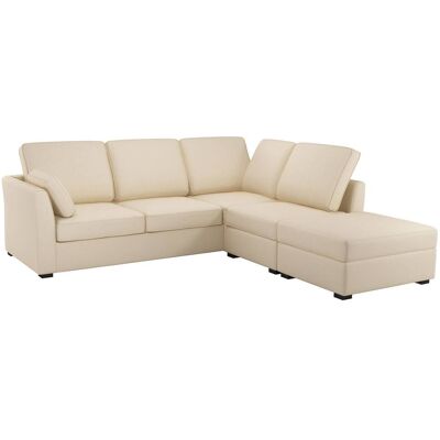 CAMIF Canapé d'angle réversible tissu coton déhoussable Marbella Beige - Publicité CAMIF Canapé d'angle réversible tissu coton déhoussable Marbella Beige - Publicité