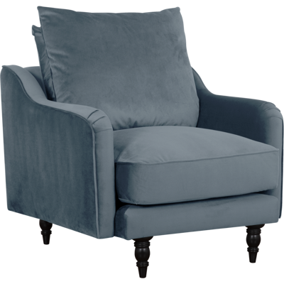 CAMIF Fauteuil velours Olie Bleu gris - Publicité CAMIF Fauteuil velours Olie Bleu gris - Publicité