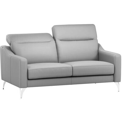 CAMIF Canapé cuir têtières relevables Ben Gris Clair - Publicité CAMIF Canapé cuir têtières relevables Ben Gris Clair - Publicité