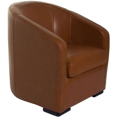 CAMIF Fauteuil cabriolet cuir Melbourne Cognac - Publicité CAMIF Fauteuil cabriolet cuir Melbourne Cognac - Publicité