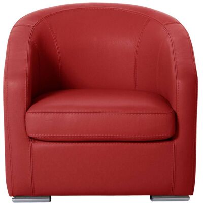 CAMIF Fauteuil cabriolet cuir Vittoria Rouge - Publicité CAMIF Fauteuil cabriolet cuir Vittoria Rouge - Publicité