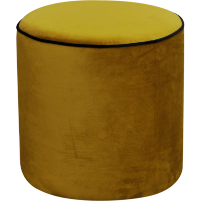 CAMIF Pouf rond tissu velours Léo Jaune Mordoré - Publicité CAMIF Pouf rond tissu velours Léo Jaune Mordoré - Publicité