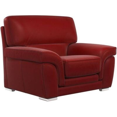 CAMIF Fauteuil cuir Vittoria Rouge - Publicité CAMIF Fauteuil cuir Vittoria Rouge - Publicité