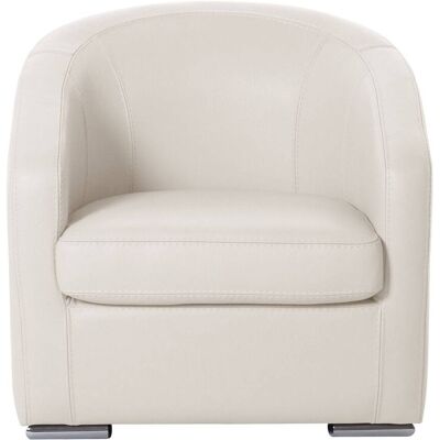 CAMIF Fauteuil cabriolet cuir Vittoria Blanc - Publicité CAMIF Fauteuil cabriolet cuir Vittoria Blanc - Publicité