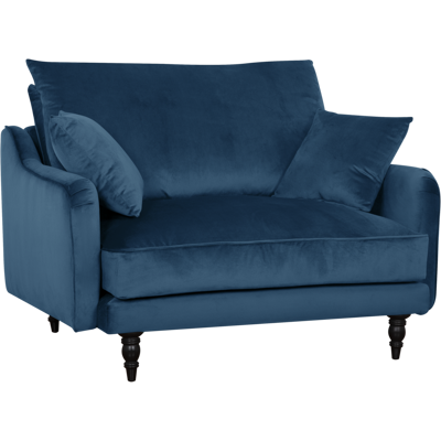 CAMIF Fauteuil XXL velours Olie Bleu - Publicité CAMIF Fauteuil XXL velours Olie Bleu - Publicité
