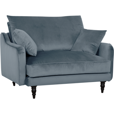 CAMIF Fauteuil XXL velours Olie Bleu gris - Publicité CAMIF Fauteuil XXL velours Olie Bleu gris - Publicité